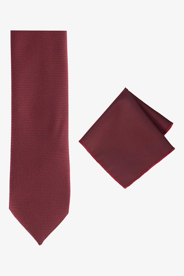 Kravat-Mendil Bordo Set -1