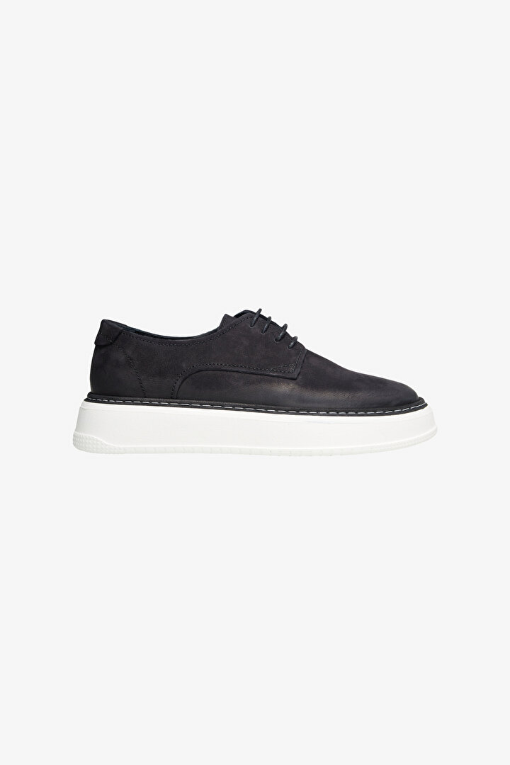%100 Nubuk Rahat Taban Casual Siyah Ayakkabı - 1