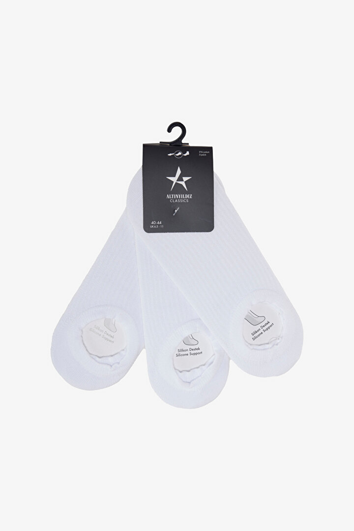3'lü Sneaker Beyaz Çorap - 1