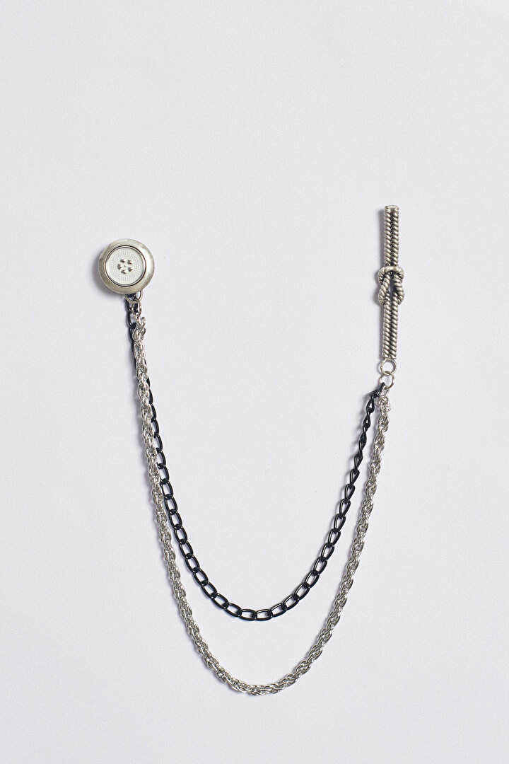 Metal Gümüş Broş - 1