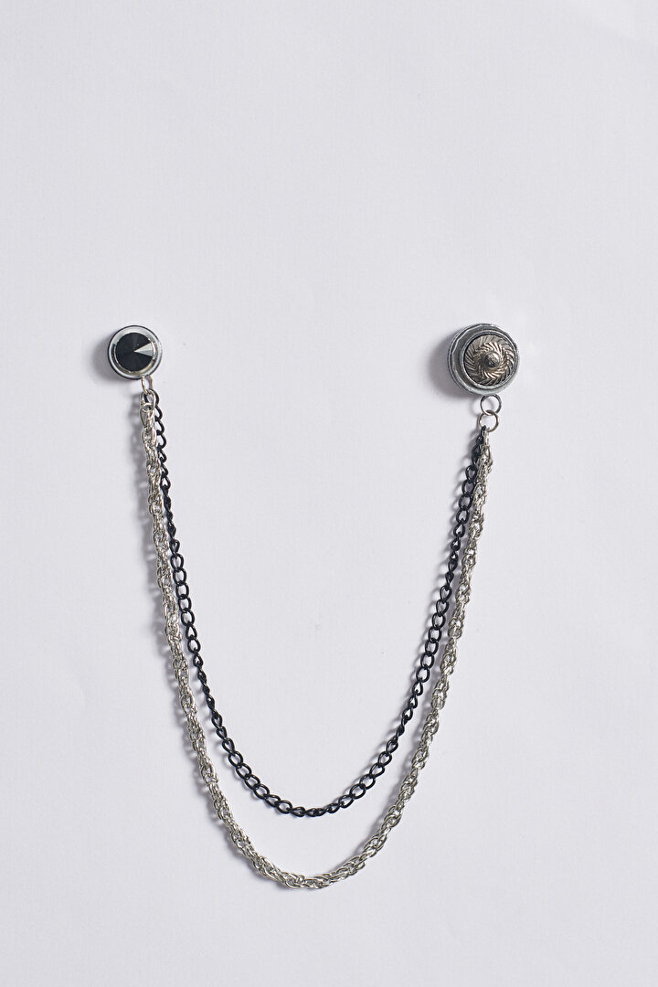 Metal Gümüş Broş - 1