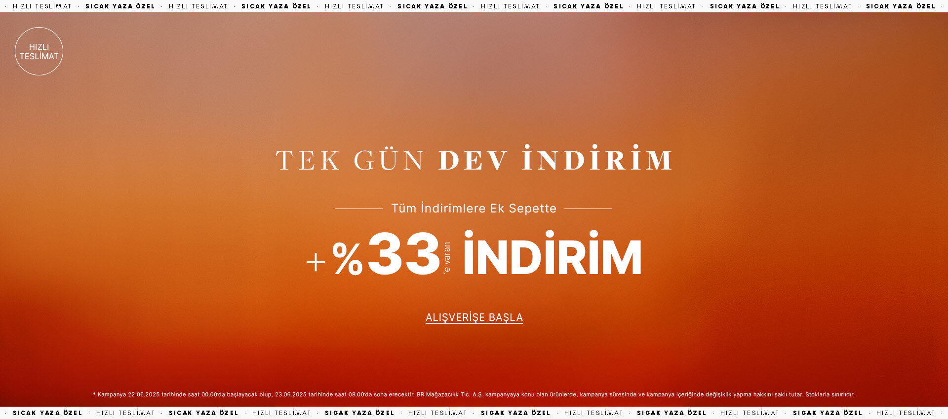 TEK GÜN DEV İNDİRİM