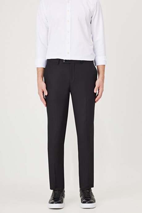 Slim Fit Dar Kesim Klasik Siyah Pantolon resmi