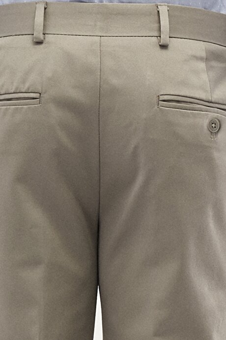 Slim Fit Dar Kesim Ütü Gerektirmeyen Non-Iron Gri Pantolon resmi