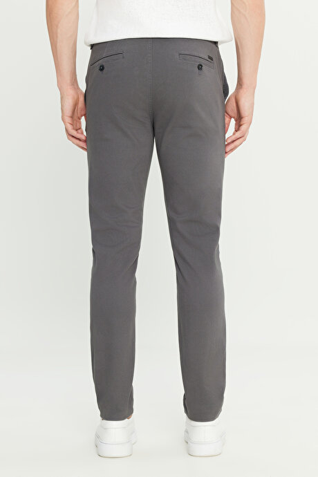 Slim Fit Dar Kesim Pamuklu Esnek Antrasit Chino Pantolon resmi