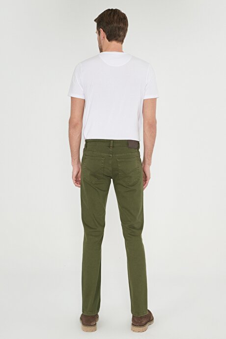 360 Derece Her Yöne Esneyen Rahat Slim Fit Dar Kesim Esnek Yeşil Pantolon resmi