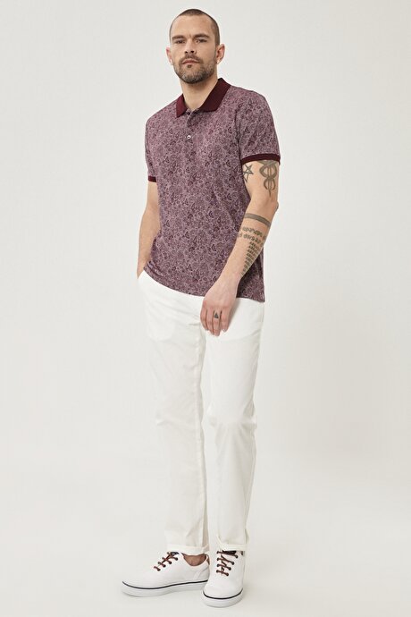 Slim Fit Dar Kesim %100 Pamuk Kanvas Beyaz ÖZEL DİKİM PANTOLON resmi