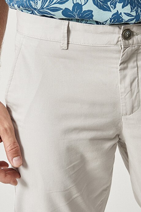 Slim Fit Dar Kesim %100 Pamuk Kanvas Taş ÖZEL DİKİM PANTOLON resmi
