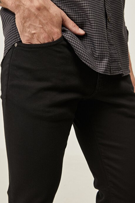 360 Derece Her Yöne Esneyen Slim Fit Dar Kesim Siyah Pantolon resmi