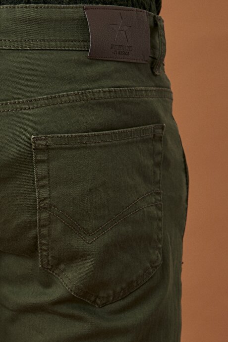 360 Derece Her Yöne Esneyen Slim Fit Dar Kesim Yeşil Pantolon resmi