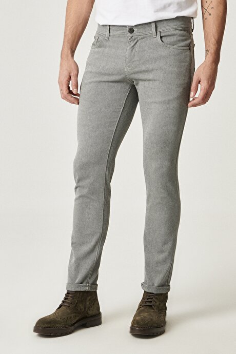 Slim Fit Dar Kesim 5 Cepli Esnek Taş Pantolon resmi