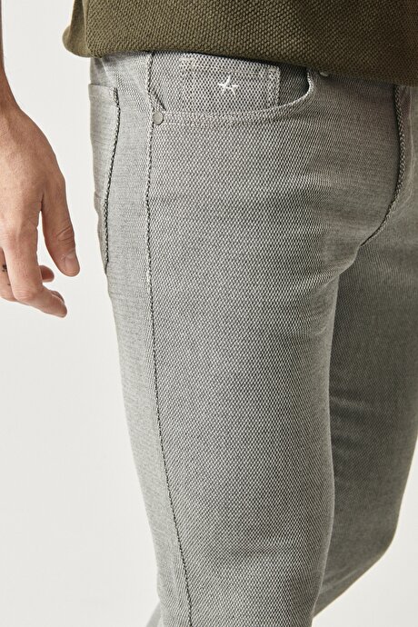 Slim Fit Dar Kesim 5 Cepli Esnek Taş Pantolon resmi