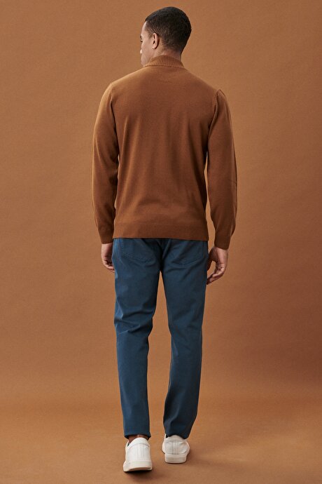 Kanvas Slim Fit Dar Kesim 5 Cep Petrol Chino Pantolon resmi