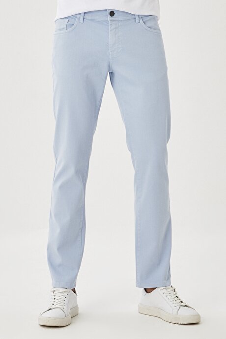 360 Derece Her Yöne Esneyen Rahat Slim Fit Mavi Pantolon resmi