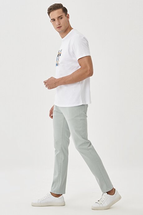 360 Derece Her Yöne Esneyen Rahat Slim Fit Su Yeşili Pantolon resmi