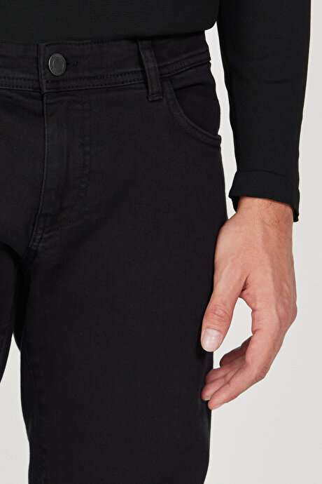 360 Derece Her Yöne Esneyen Slim Fit Dar Kesim Pamuklu Rahat Siyah Pantolon resmi