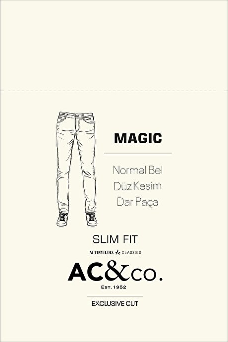 Slim Fit Dar Kesim 5 Cepli Esnek Jean Kot İndigo Denim Pantolon resmi