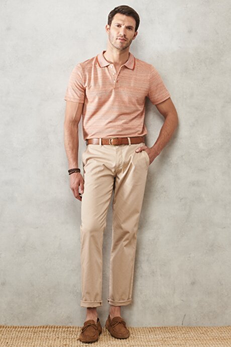 Comfort Fit Trend Slim 5 Cep Esnek Bej Chino Pantolon resmi