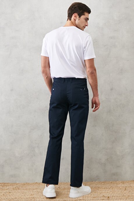 Comfort Fit Trend Slim 5 Cep Esnek Lacivert Chino Pantolon resmi