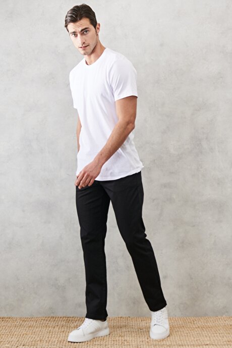 Comfort Fit Essential 5 Cep Esnek Siyah Chino Pantolon resmi