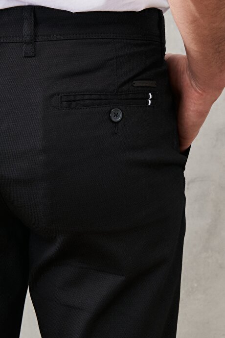 Comfort Fit Essential 5 Cep Esnek Siyah Chino Pantolon resmi