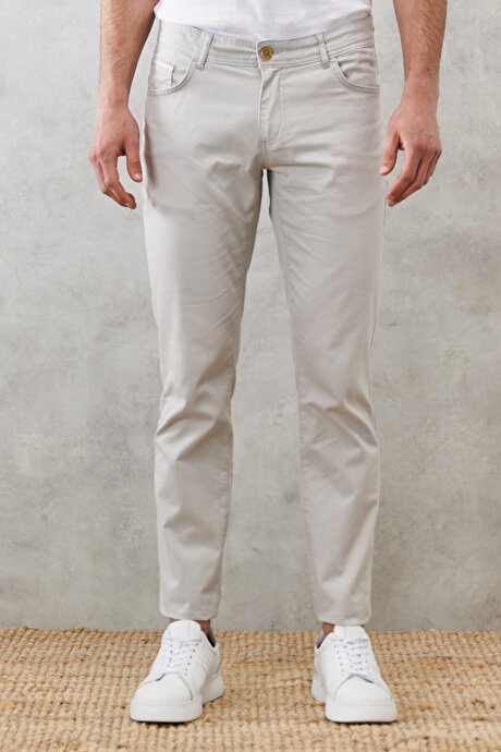 Slim Fit Dar Kesim 5 Cep Taş Chino Pantolon resmi