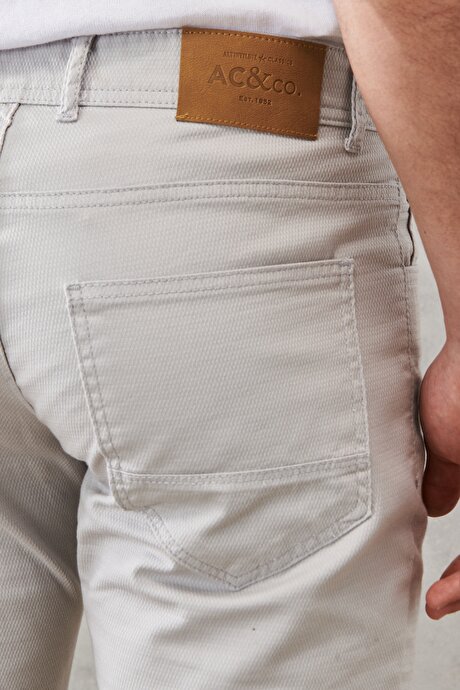 Slim Fit Dar Kesim 5 Cep Esnek Armürlü Tas Chino Pantolon resmi