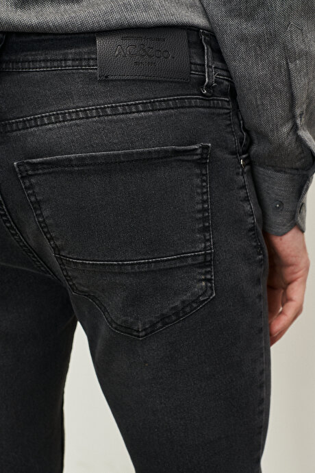 Ekstra Slim Fit 5 Cep Casual James Antrasit Denim Pantolon resmi