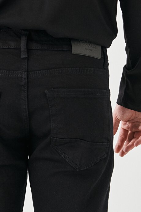 Slim Fit Dar Kesim Magic Esnek Jean Siyah Denim Pantolon resmi