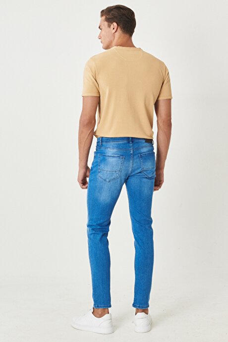 Comfort Fit Geniş Kesim James Kalıp Esnek Jean Kot Mavi Denim Pantolon resmi