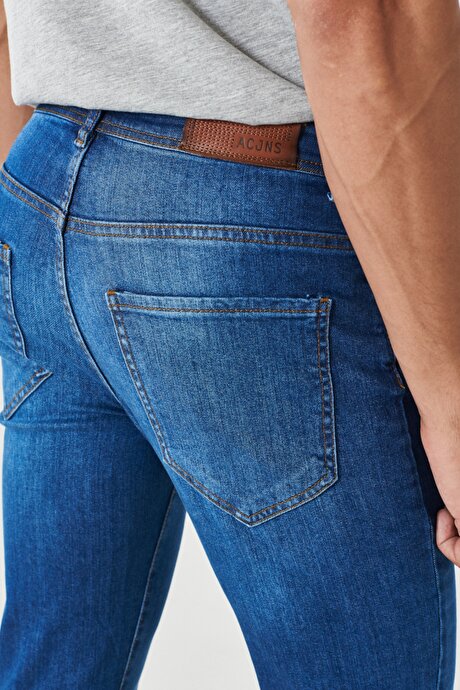 Comfort Fit Rahat Kesim Trend Slim Esnek Jean Kot Mavi Denim Pantolon resmi
