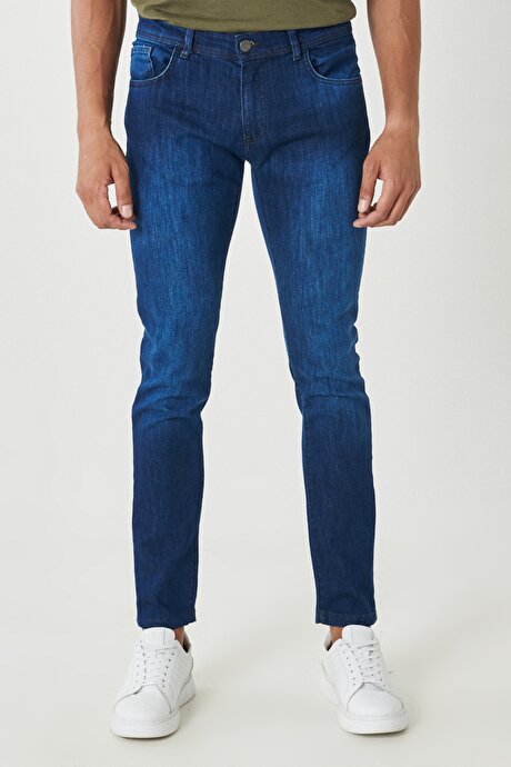 Ekstra Slim Fit 5 Cep Casual James Lacivert Denim Pantolon resmi