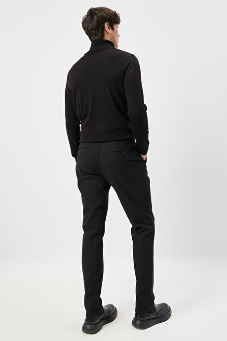 Slim Fit Dar Kesim Esnek Siyah Pantolon resmi