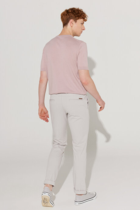 Slim Fit Dar Kesim Beli Bağlamalı Taş Pantolon resmi