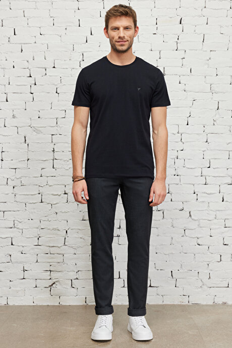 Slim Fit Dar Kesim Yan Cepli Esnek Beli Bağlamalı Denim Gri Denim Pantolon resmi