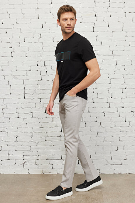 Slim Fit Dar Kesim 5 Cep Armürlü Esnek Taş Pantolon resmi