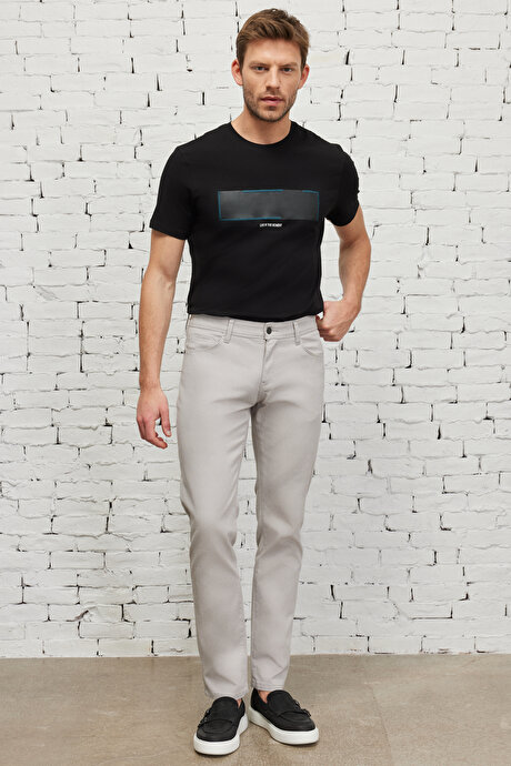 Slim Fit Dar Kesim 5 Cep Armürlü Esnek Taş Pantolon resmi