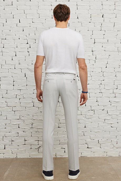Slim Fit Dar Kesim Yan Cepli Gofre Desenli Taş Pantolon resmi