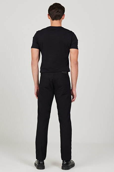 Comfort Fit Rahat Kesim Greensboro Pamuklu Esnek Siyah Pantolon resmi