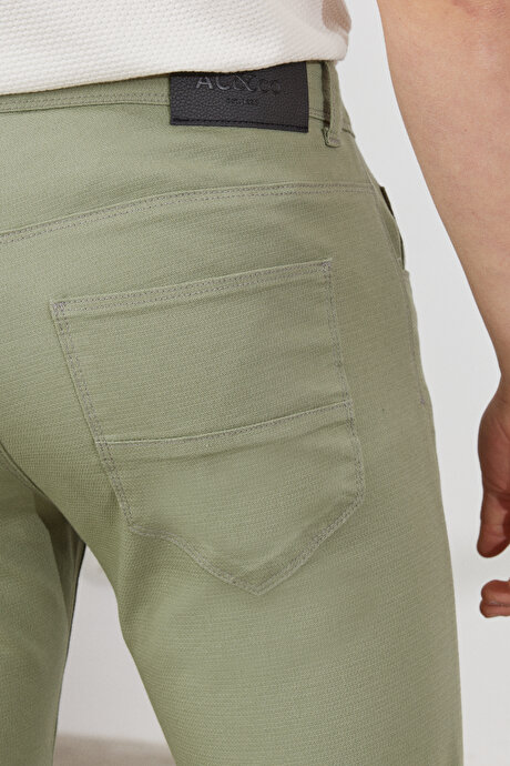 Comfort Fit Rahat Kesim Greensboro Pamuklu Esnek Yeşil Pantolon resmi