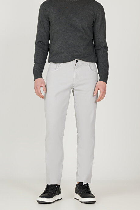 Comfort Fit Rahat Kesim 5 Cep Armürlü Pamuklu Taş Pantolon resmi