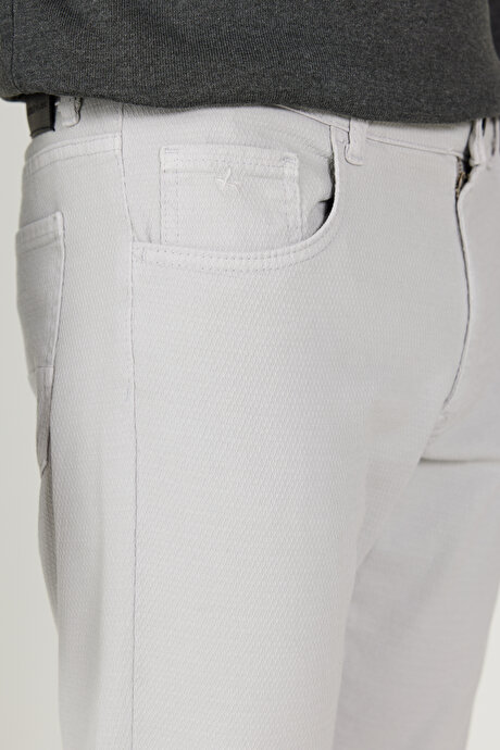 Comfort Fit Rahat Kesim 5 Cep Armürlü Pamuklu Taş Pantolon resmi