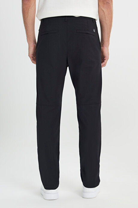 360 Her Yöne Esneyen Slim Fit Dar Kesim Yan Cep Siyah Pantolon resmi