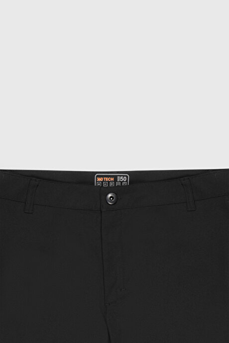 360 Her Yöne Esneyen Slim Fit Dar Kesim Yan Cep Siyah Pantolon resmi