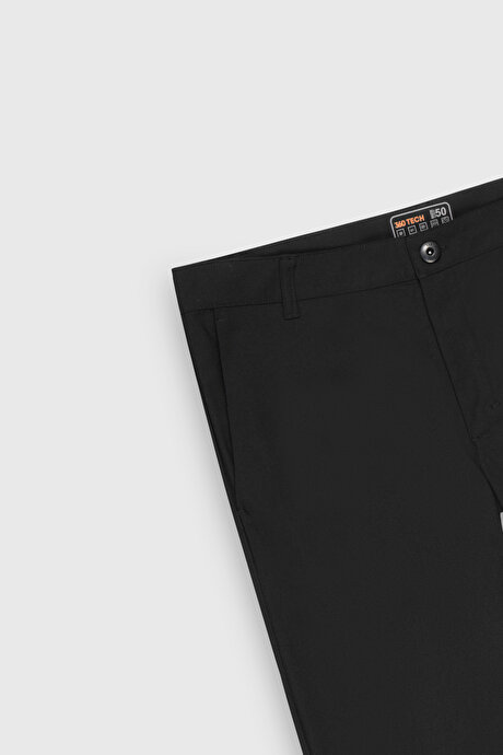 360 Her Yöne Esneyen Slim Fit Dar Kesim Yan Cep Siyah Pantolon resmi