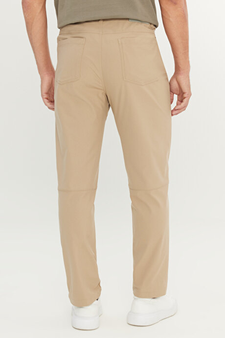 360 Her Yöne Esneyen Slim Fit Dar Kesim 5 Cep Casual Bej Pantolon resmi