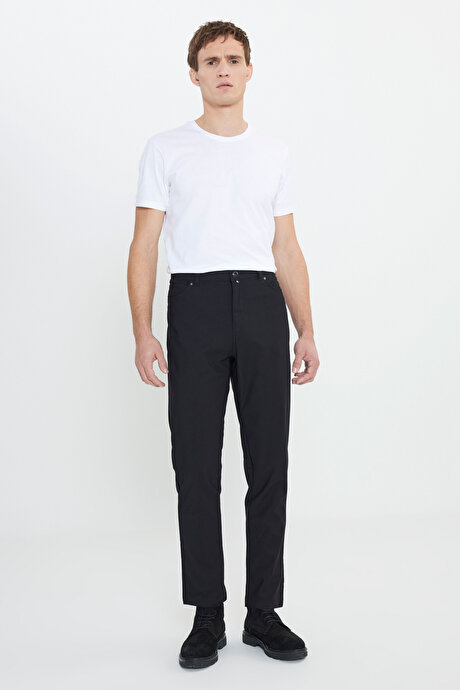 360 Her Yöne Esneyen Slim Fit Dar Kesim 5 Cep Casual Siyah Pantolon resmi