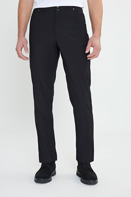 360 Her Yöne Esneyen Slim Fit Dar Kesim 5 Cep Casual Siyah Pantolon resmi