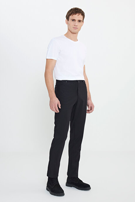 360 Her Yöne Esneyen Slim Fit Dar Kesim 5 Cep Casual Siyah Pantolon resmi