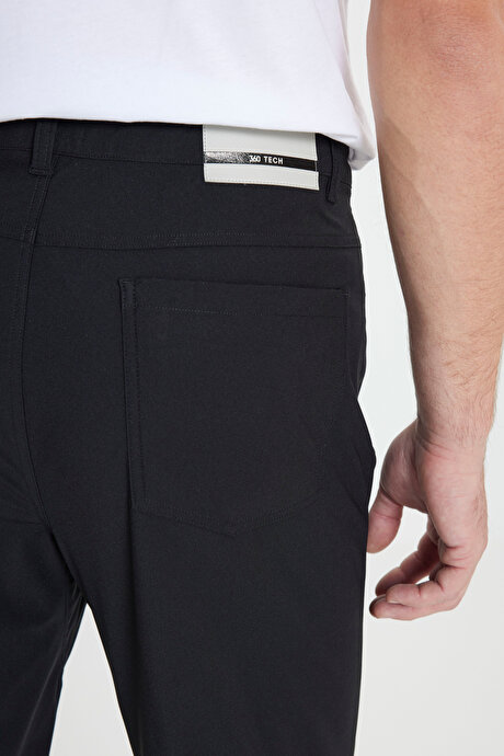 360 Her Yöne Esneyen Slim Fit Dar Kesim 5 Cep Casual Siyah Pantolon resmi